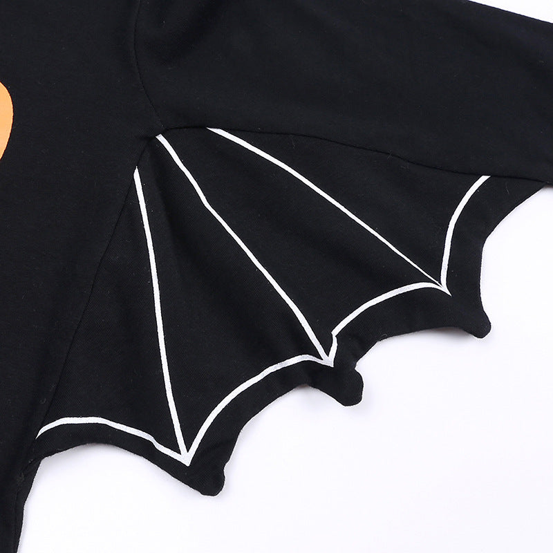 Baby Halloween Long-sleeved Jumpsuit Pumpkin Letter