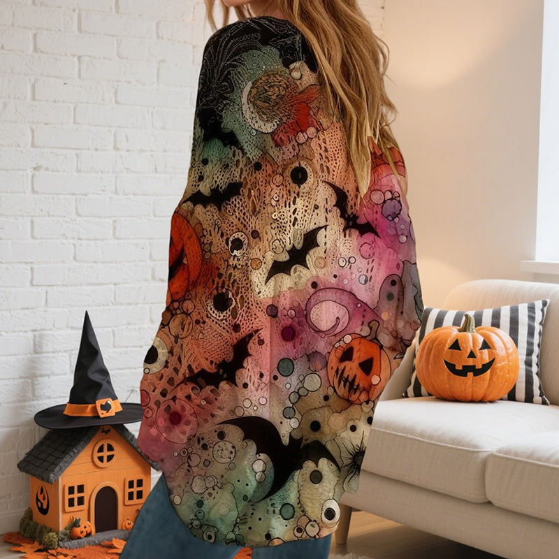 Pumpkin Halloween Print Blouse