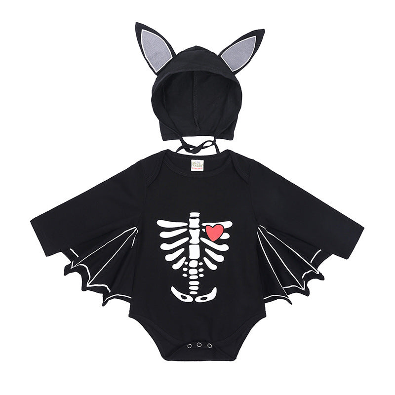 Baby Halloween Long-sleeved Jumpsuit Pumpkin Letter