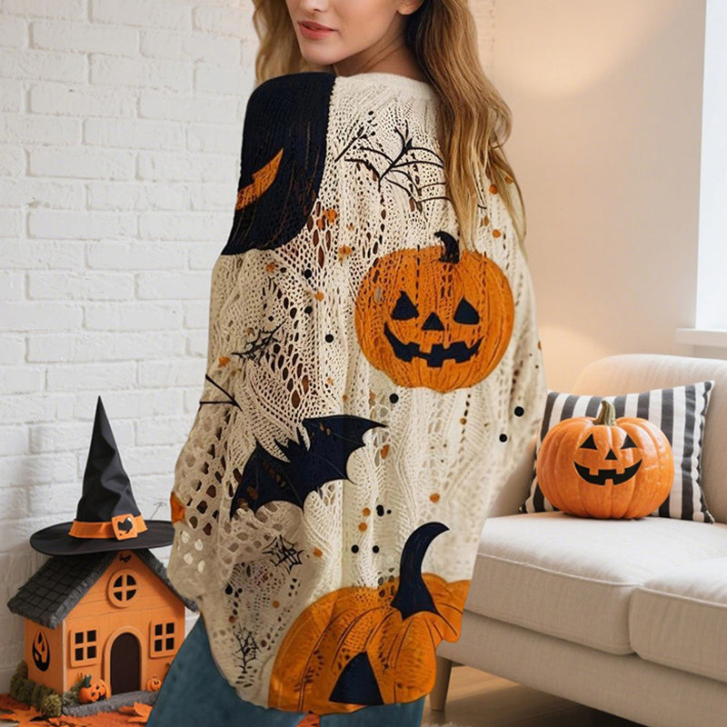 Pumpkin Halloween Print Blouse