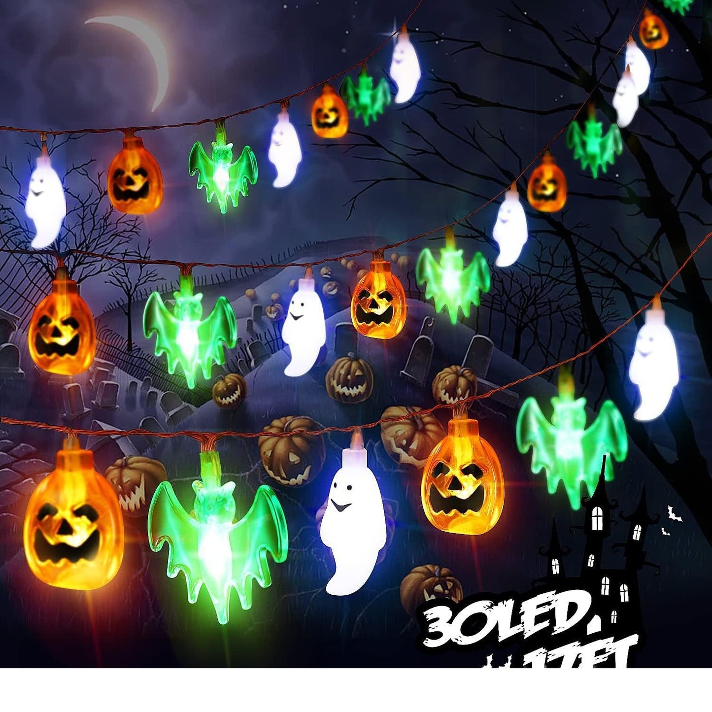 LED Halloween Pumpkin Spider Bat