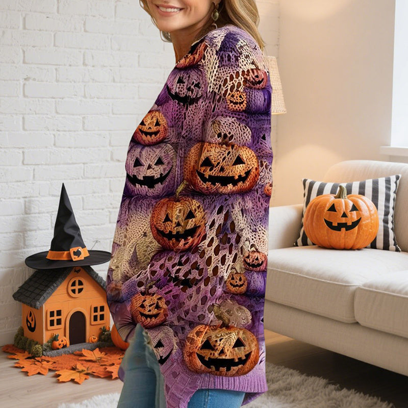 Pumpkin Halloween Print Blouse