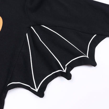 Baby Halloween Long-sleeved Jumpsuit Pumpkin Letter