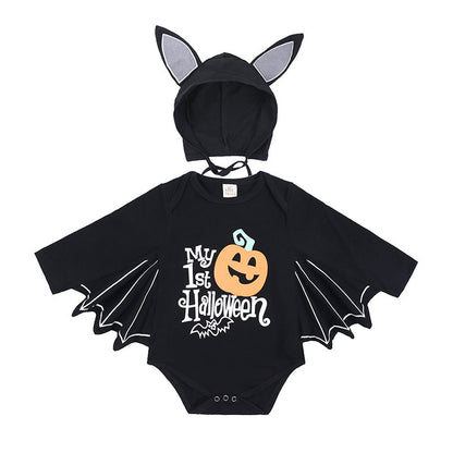 Baby Halloween Long-sleeved Jumpsuit Pumpkin Letter