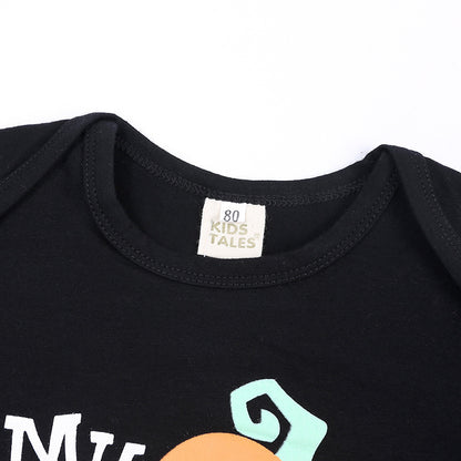 Baby Halloween Long-sleeved Jumpsuit Pumpkin Letter