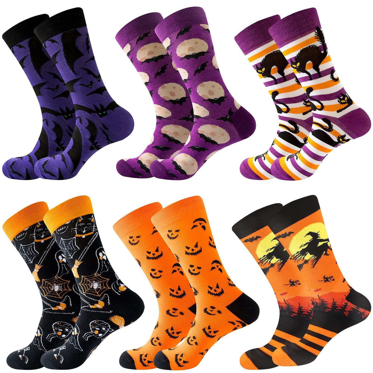 6 Pairs Halloween Socks For Men/Women